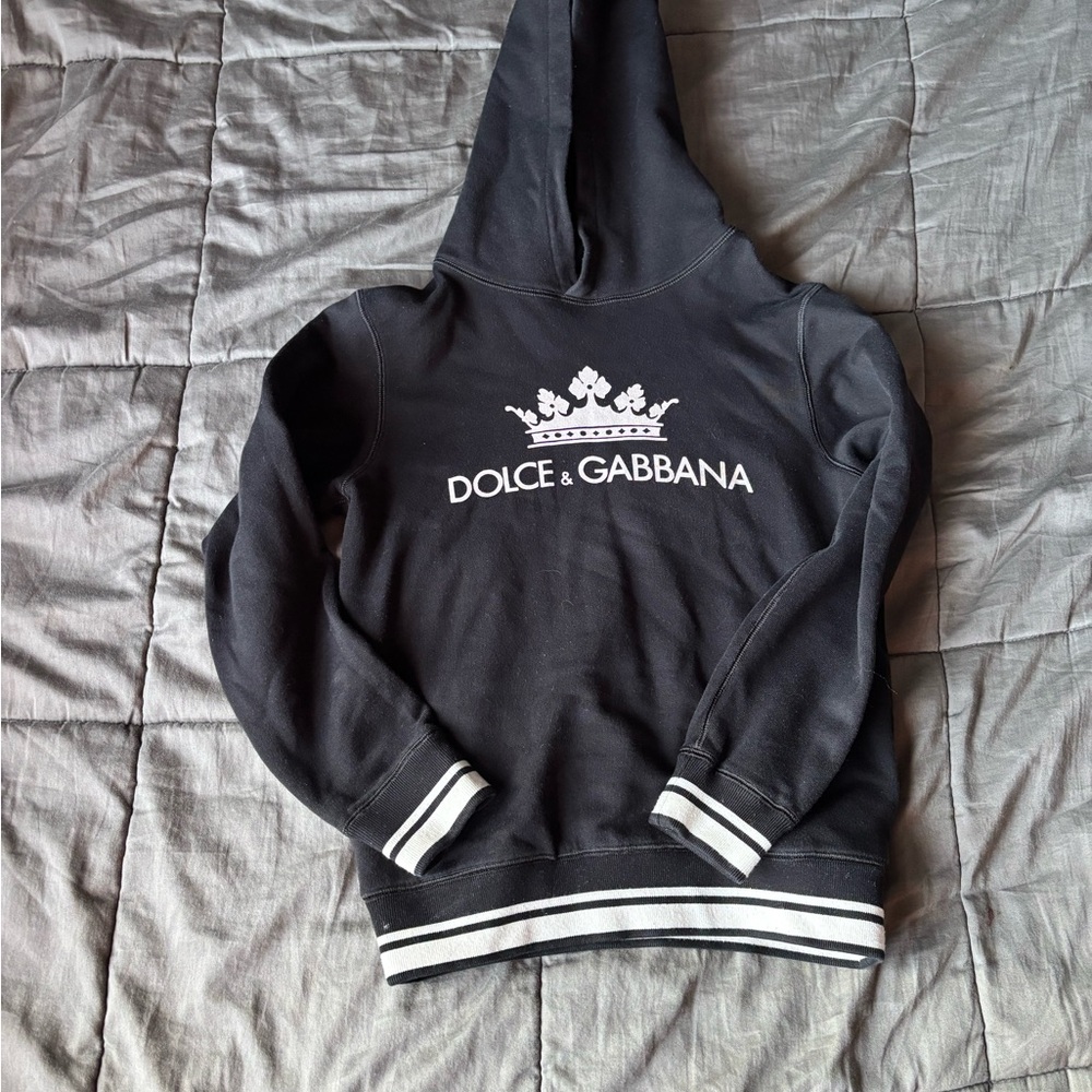 Dolce & Gabbana Black Crown Logo Hoodie